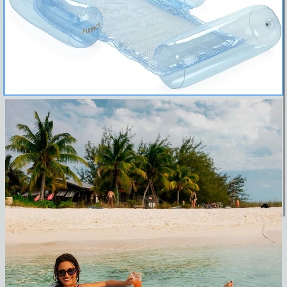 Funboy- NWT mesh chair float- clear blue- 53in long! - Picture 6 of 7